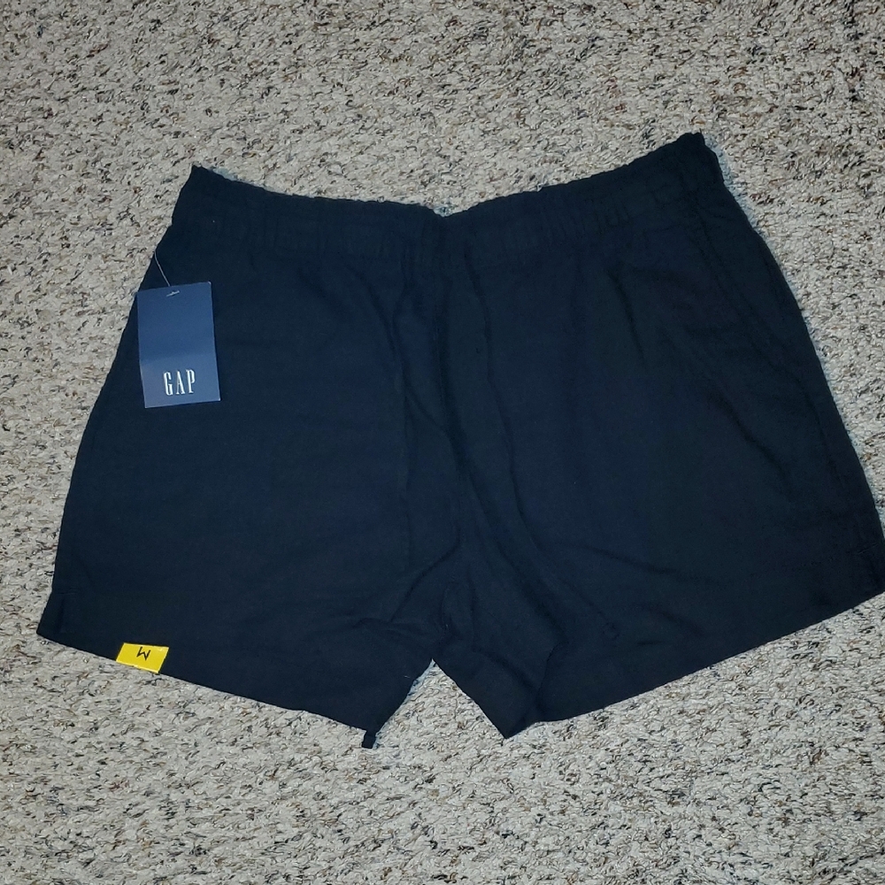 GAP Womens Black Linen Pull-On Shorts Size Medium